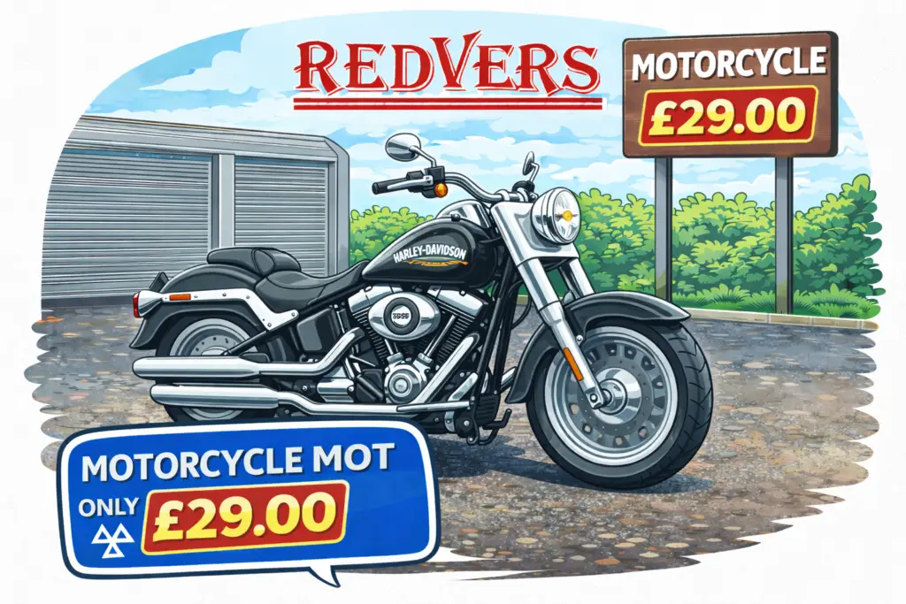 Motorcycle MOT Swindon - Redvers Services £29.00